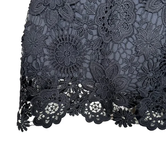 Topshop Petite Black Floral Crochet Lace Mini Skirt - Picture 7 of 7